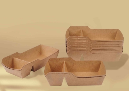 Paper trays with compartments